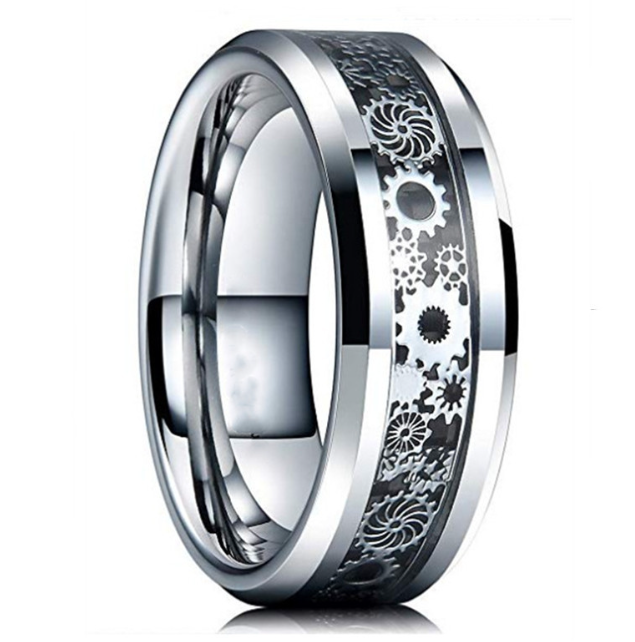 Handmade 3D Geometric Gear Spinner Ring for All