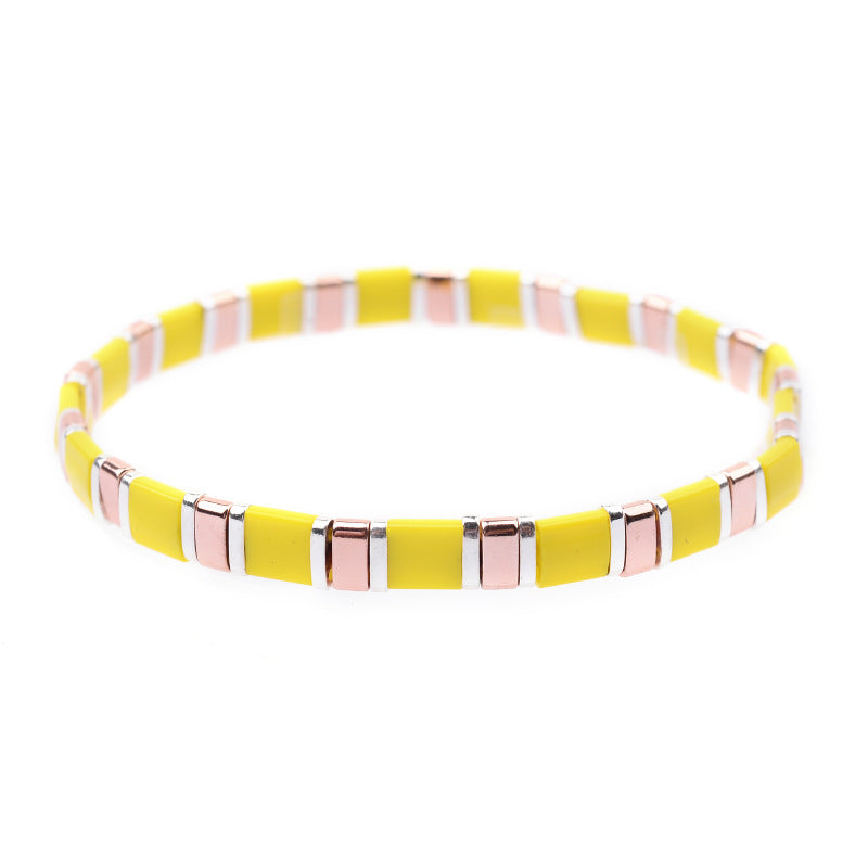 Colorful Square Beaded Bracelet for Women