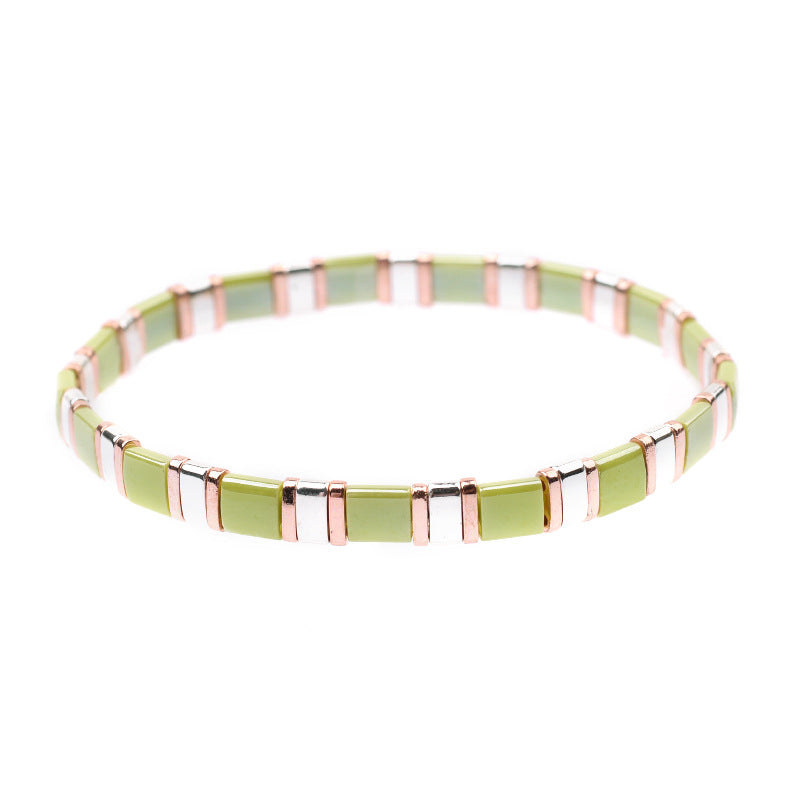 Colorful Square Beaded Bracelet for Women