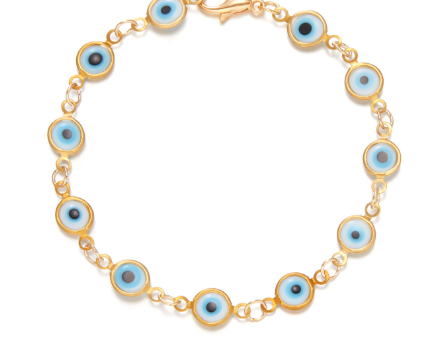 Multicolor 18K Gold Adjustable Evil Eye Bracelet (One Piece)