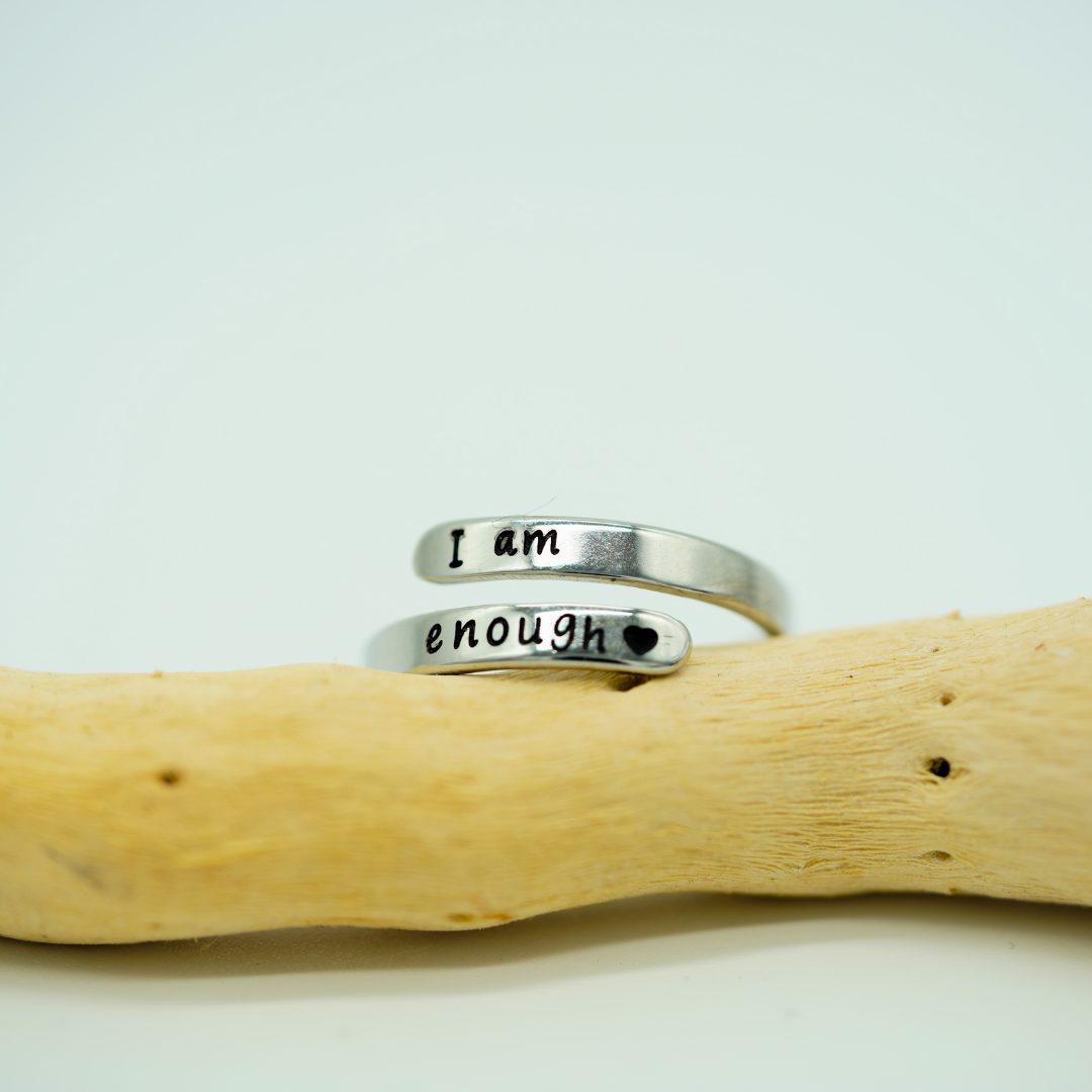 I Am Enough Ring - Inspirational Adjustable Wrap Ring