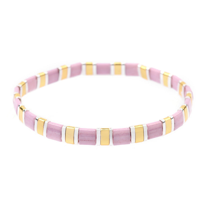 Colorful Square Beaded Bracelet for Women