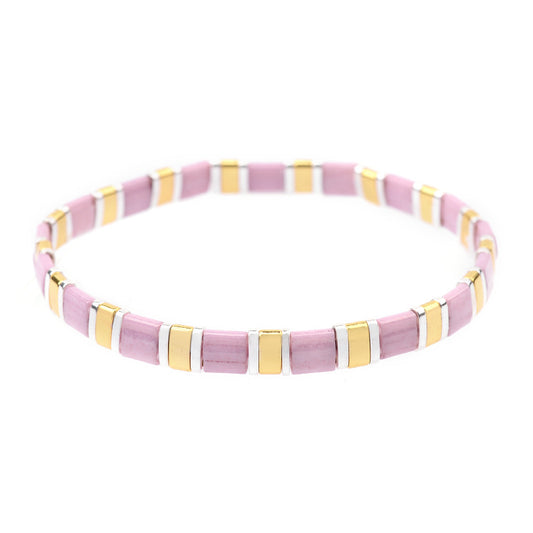 Colorful Square Beaded Bracelet for Women