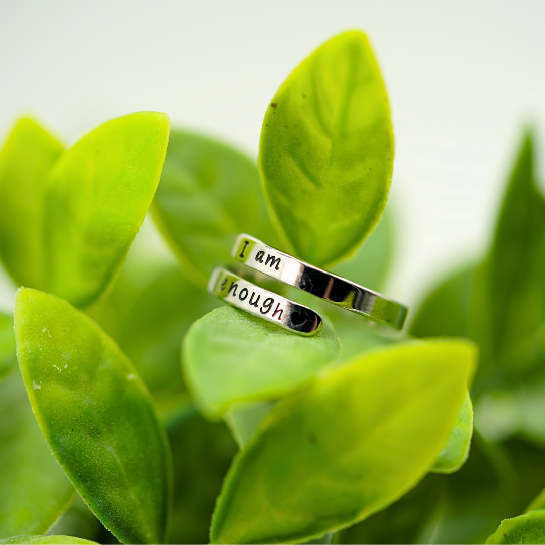 I Am Enough Ring - Inspirational Adjustable Wrap Ring