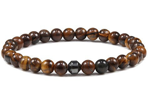 6mm Beaded Bracelet with Lava, Malachite & Agate