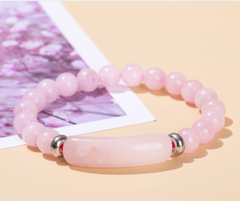 BondBracelet® Pink Quartz & Tiger Eye Stone Bracelet