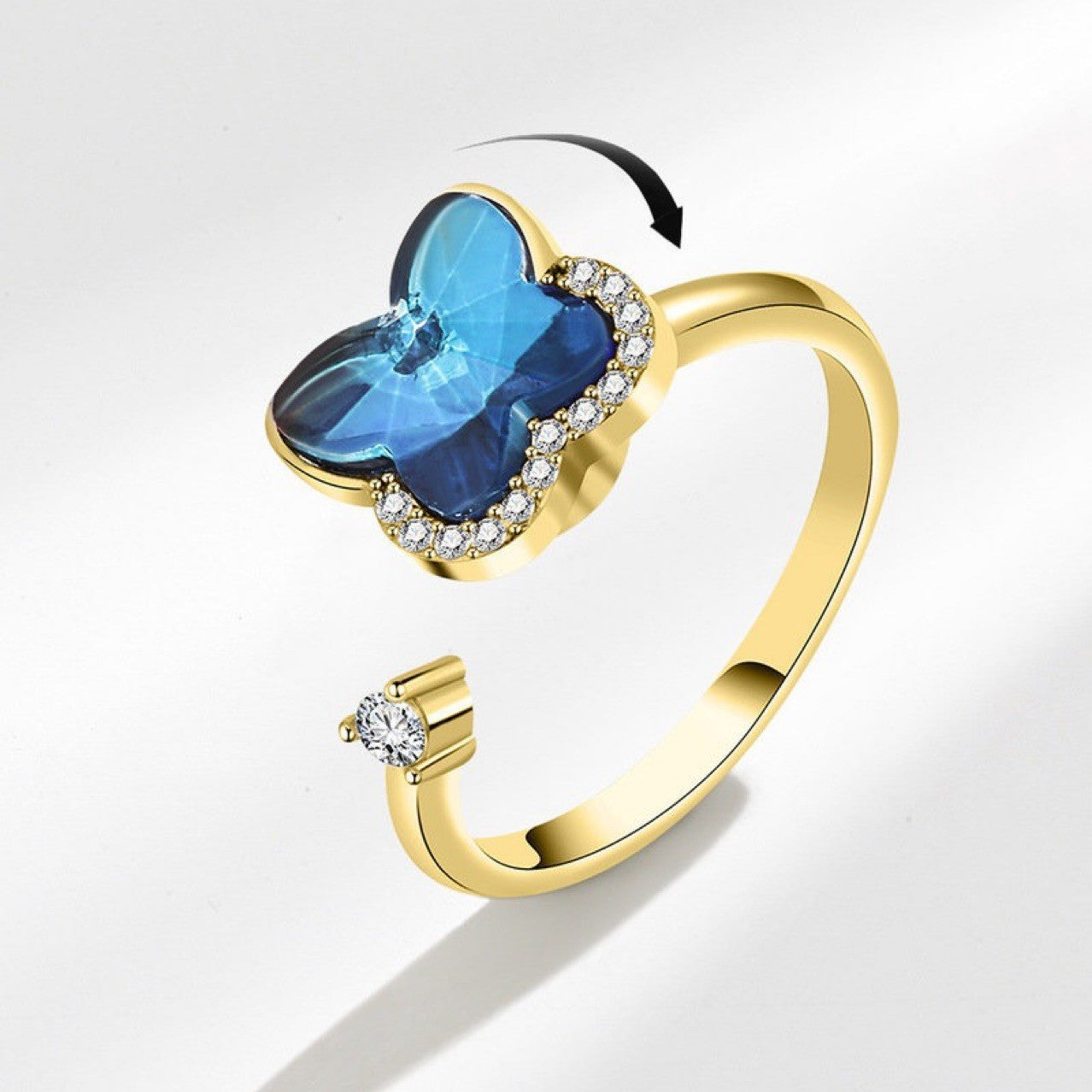 Adjustable Decompression Rotating Butterfly Ring