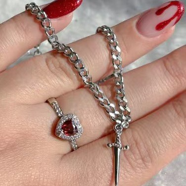 Elegant One-Stroke Couple Ring & Bracelet Set