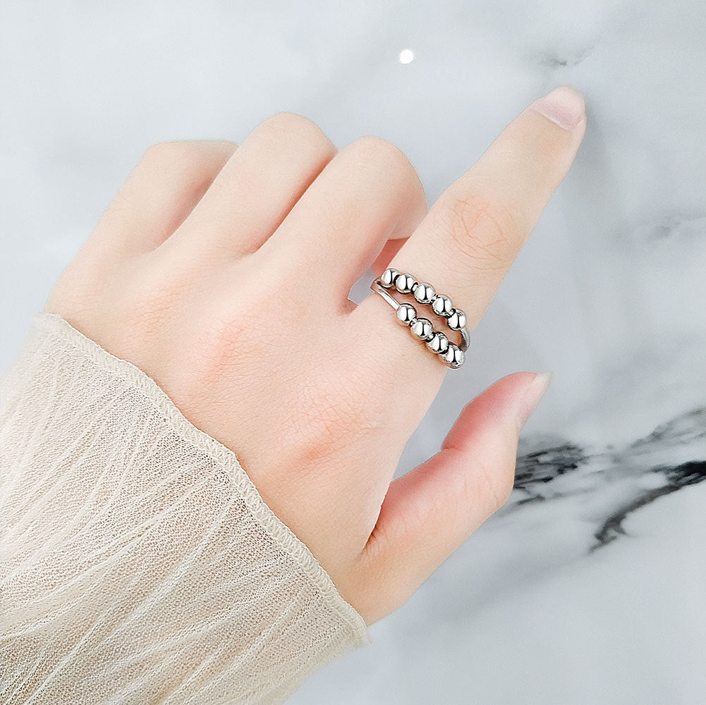 Rotatable Ball Ring for Anxiety Relief and Decompression