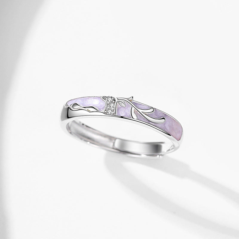 Sterling Silver Deer Couple Ring Set