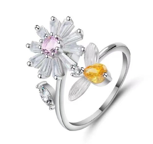 Rosebloom™ Anxiety Ring - Adjustable Stress Relief (One Piece)