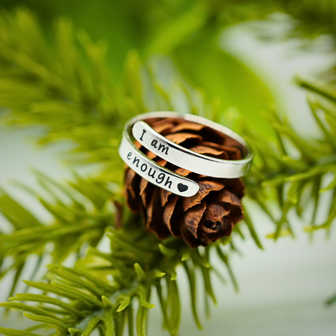 I Am Enough Ring - Inspirational Adjustable Wrap Ring