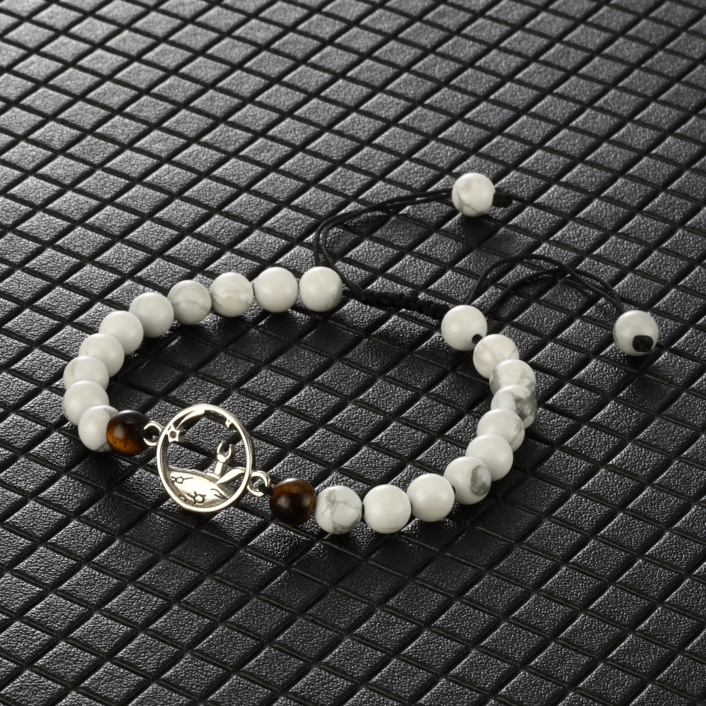 Couple Bracelet with Obsidian and Tigereye Beads