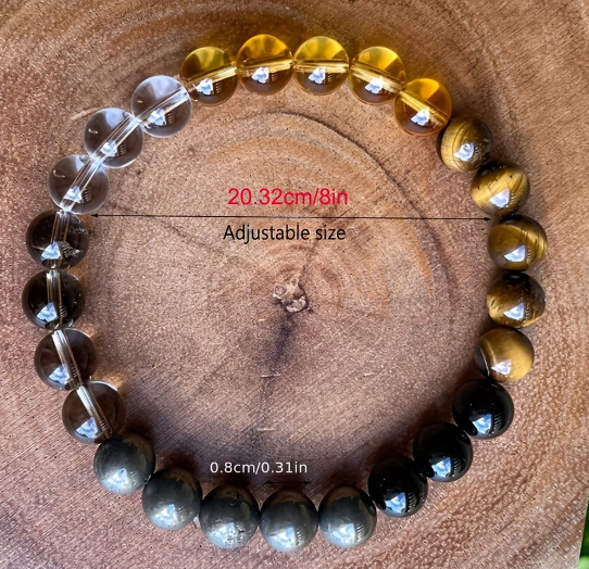 Trendy Woven Obsidian Bracelet for Men and Women