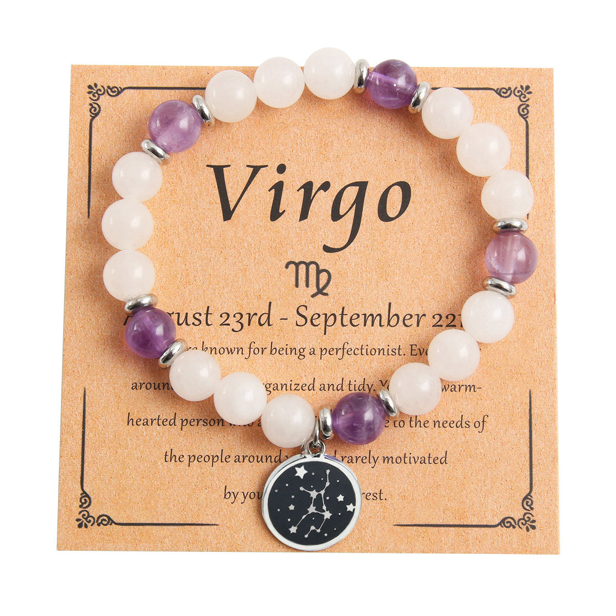 Twelve Constellation Stainless Steel Beaded Bracelet
