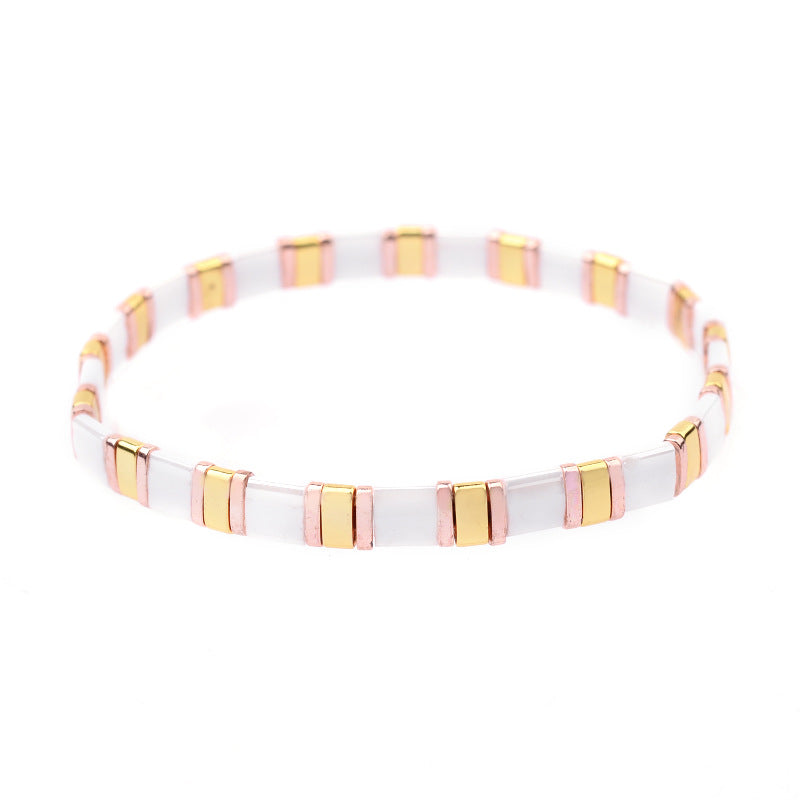 Colorful Square Beaded Bracelet for Women