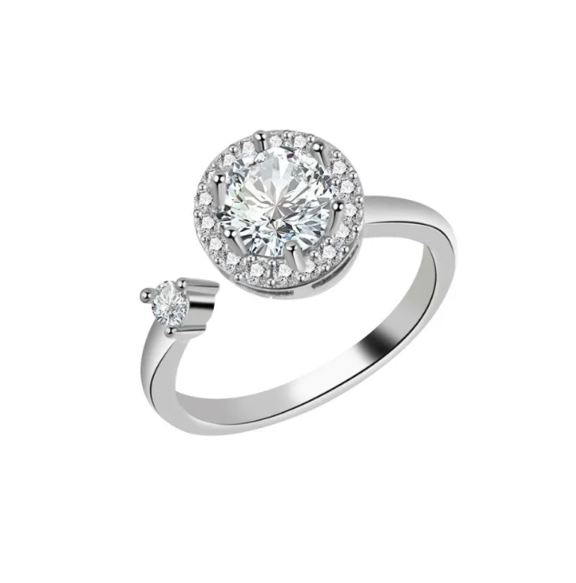 Rotating Rose Flower Opening Ring