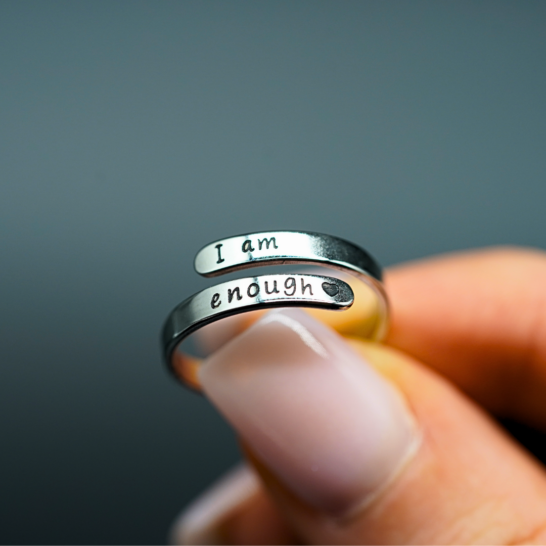 I Am Enough Ring - Inspirational Adjustable Wrap Ring