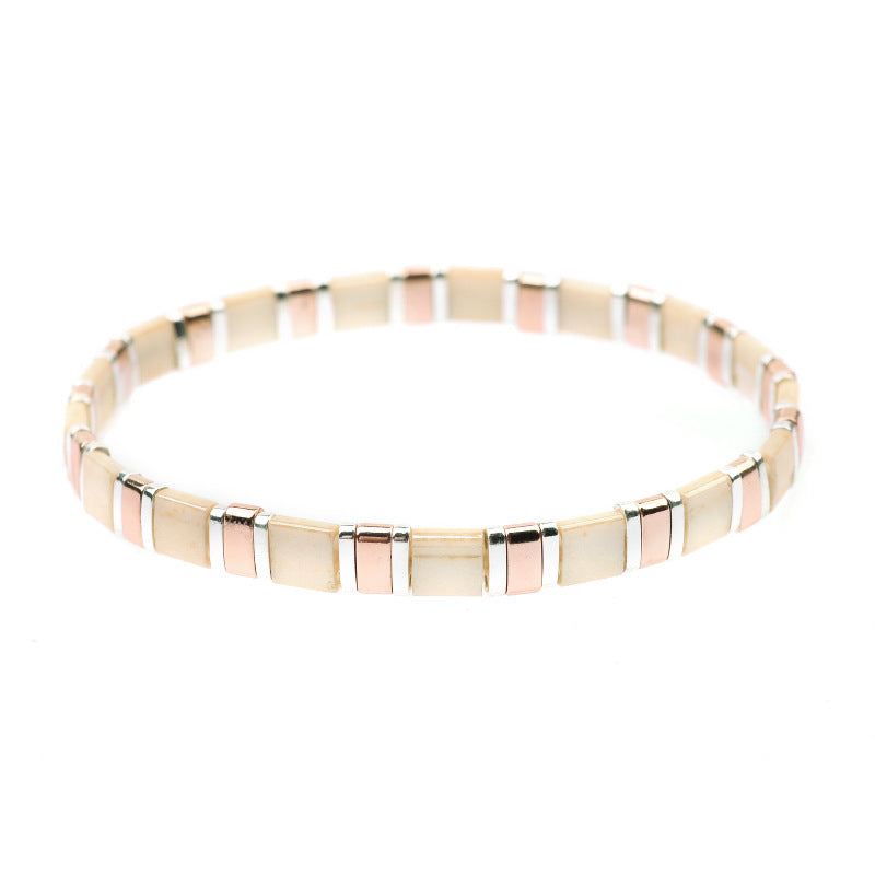 Colorful Square Beaded Bracelet for Women