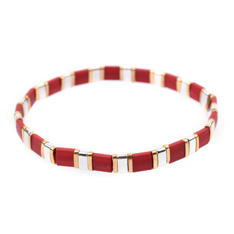 Colorful Square Beaded Bracelet for Women