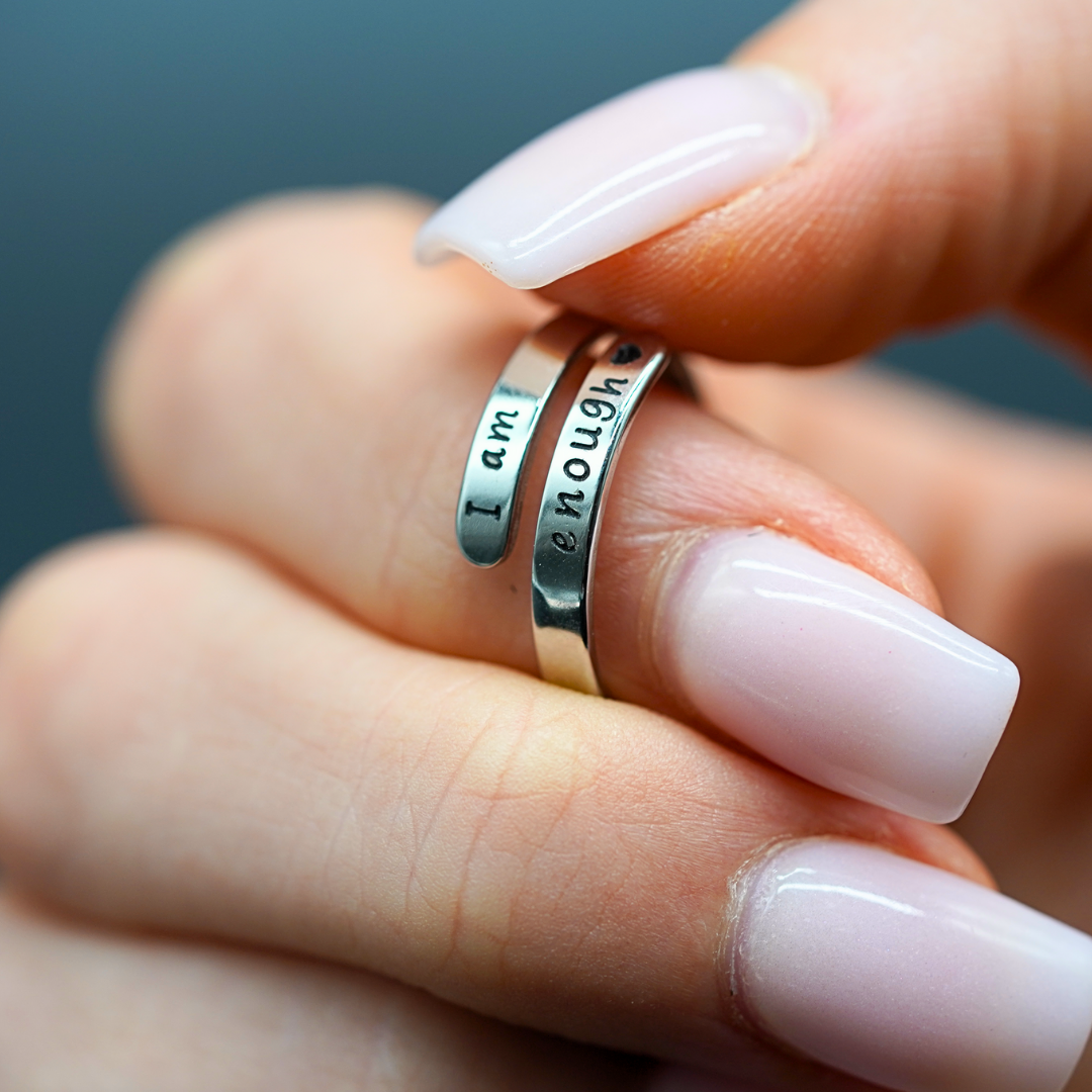 I Am Enough Ring - Inspirational Adjustable Wrap Ring