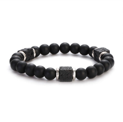 Men's Retro Lava Block Volcanic Stone Bracelet