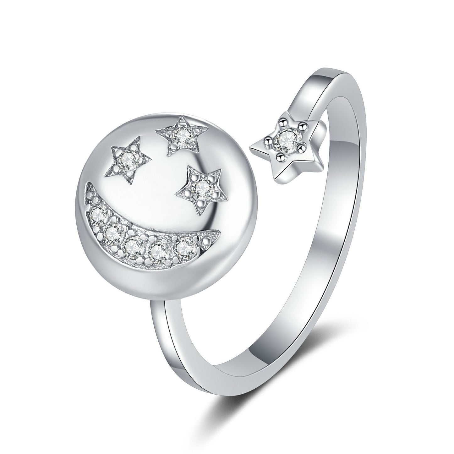 Clover Zircon Ring for Anxiety Relief and Decompression