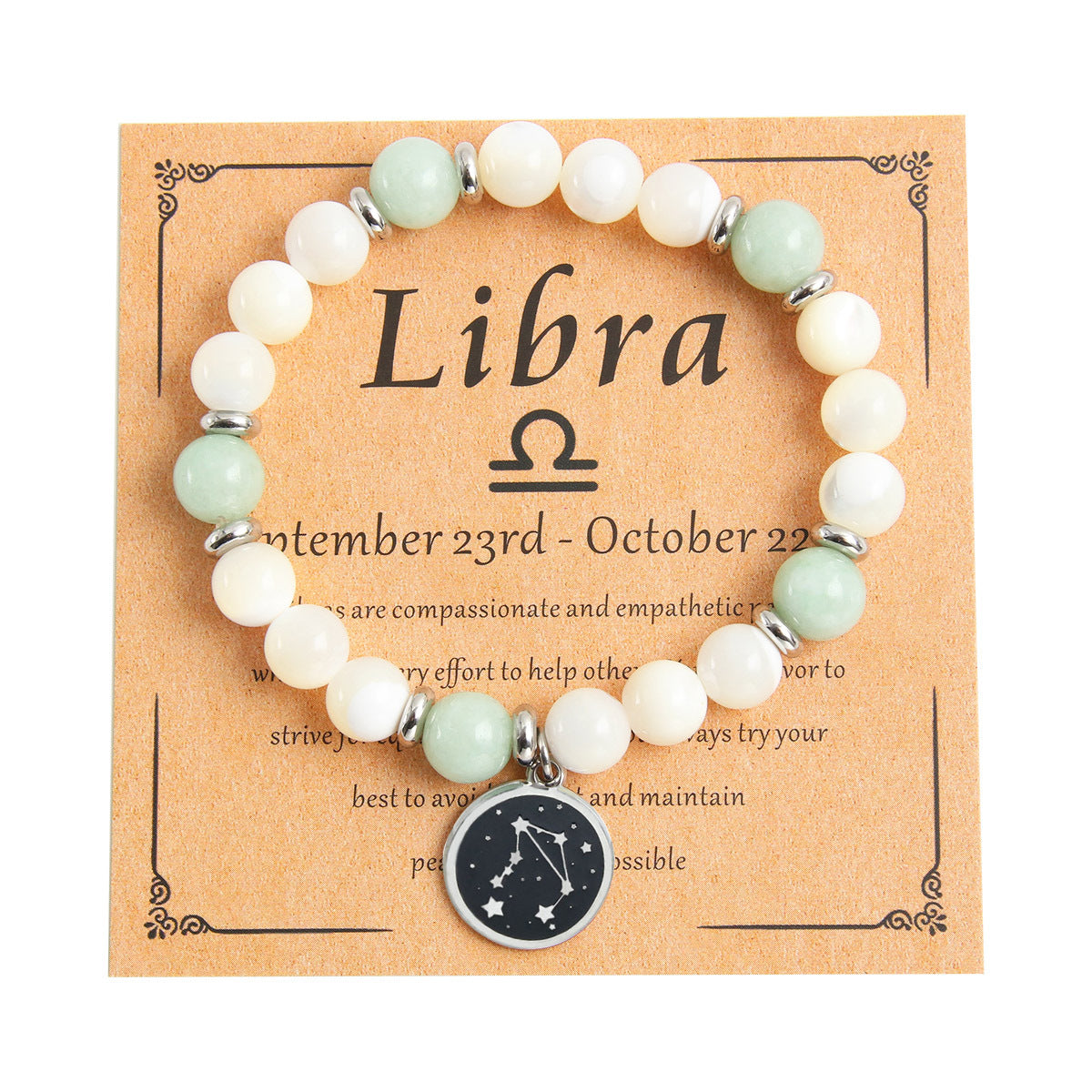 Twelve Constellation Stainless Steel Beaded Bracelet