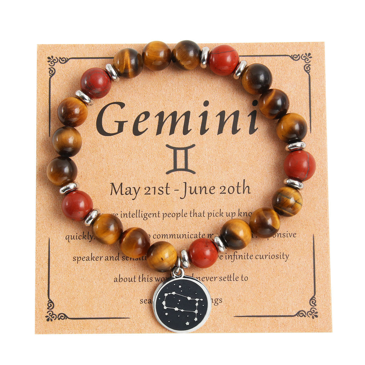 Twelve Constellation Stainless Steel Beaded Bracelet