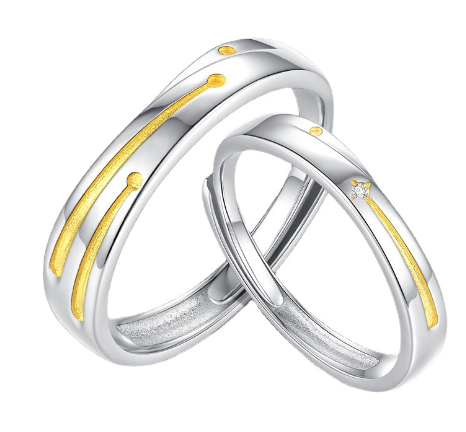 Falling Star Couple Ring Set