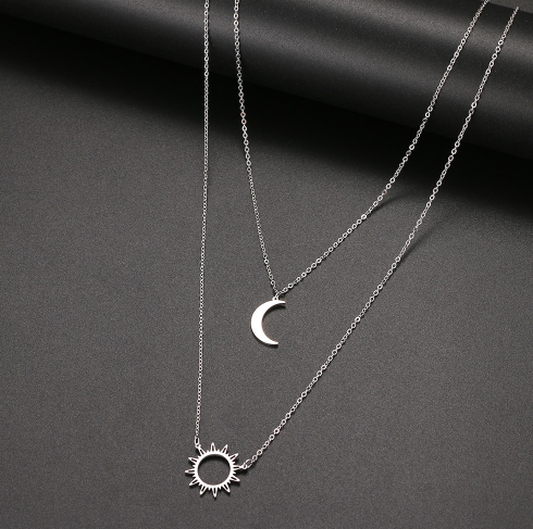 Verdandi Sun and Moon Necklace for Stylish Women (One Piece)