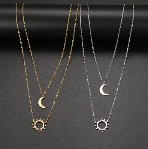 Verdandi Sun and Moon Necklace for Stylish Women (One Piece)