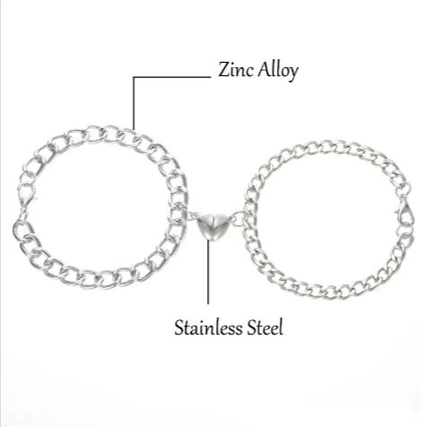 Magnetic Heart Couple Bracelet