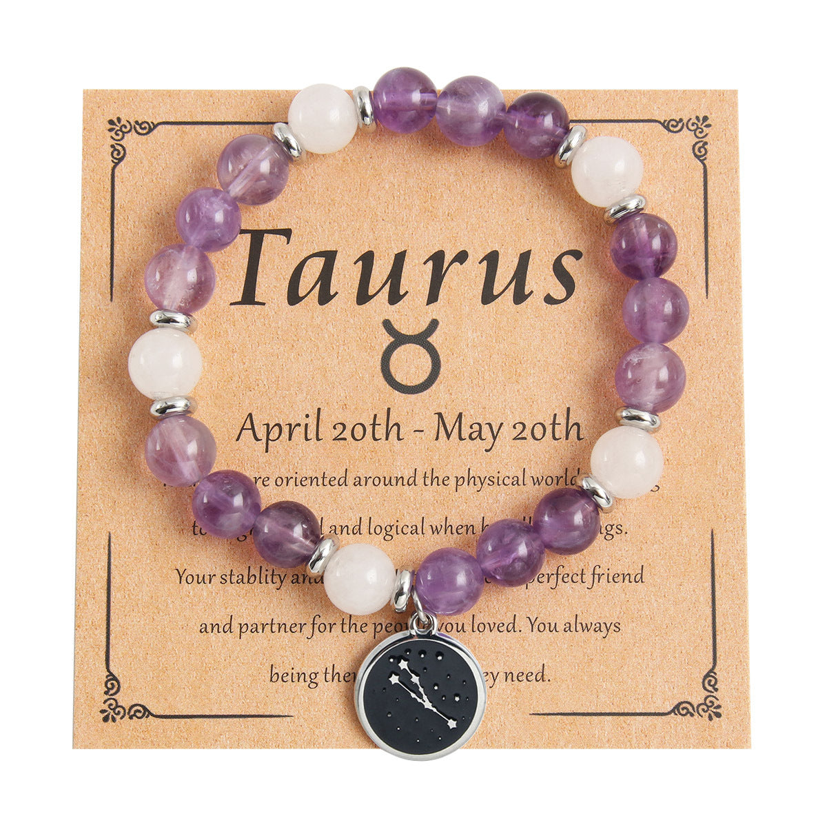 Twelve Constellation Stainless Steel Beaded Bracelet
