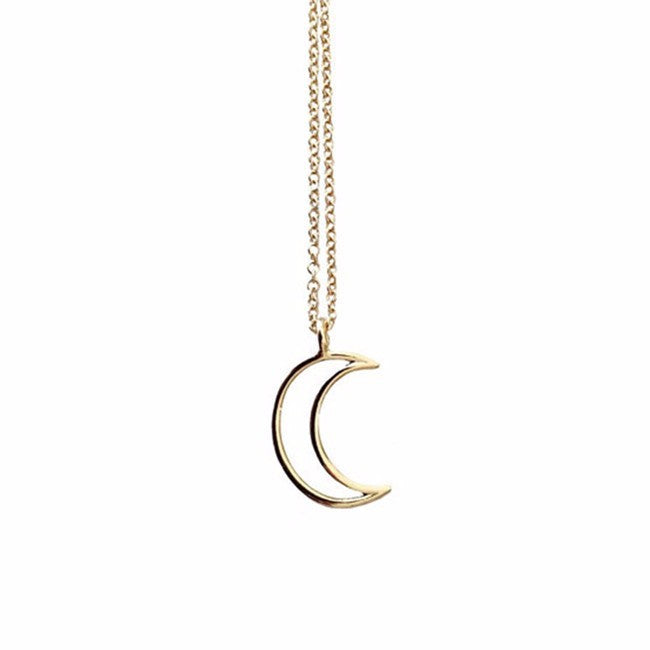 Hollow Moon Necklace - Trendy European Style Jewelry