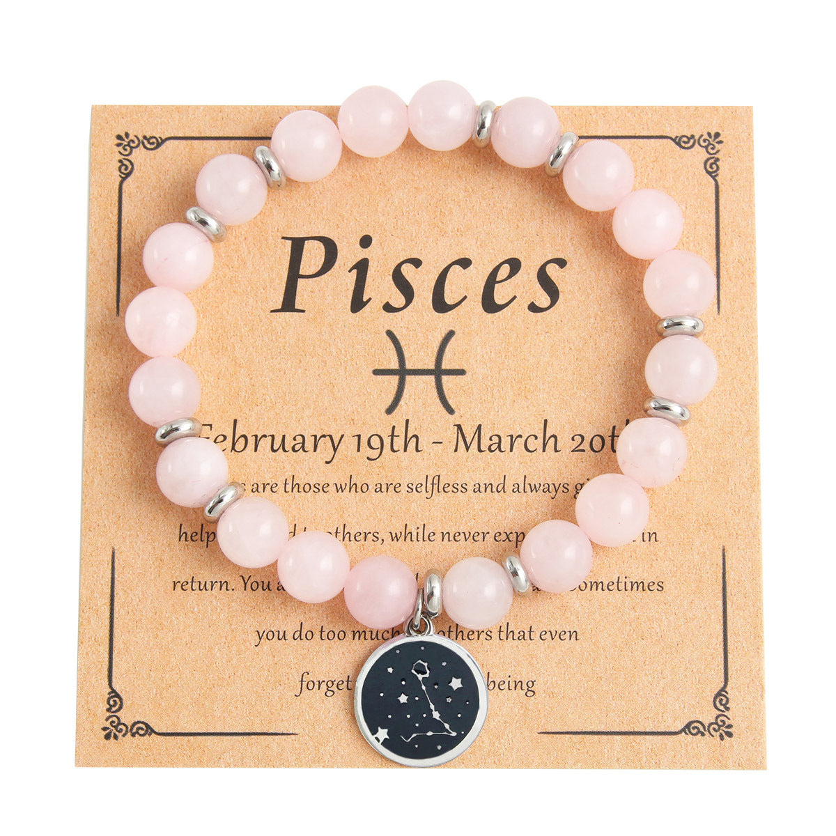 Twelve Constellation Stainless Steel Beaded Bracelet