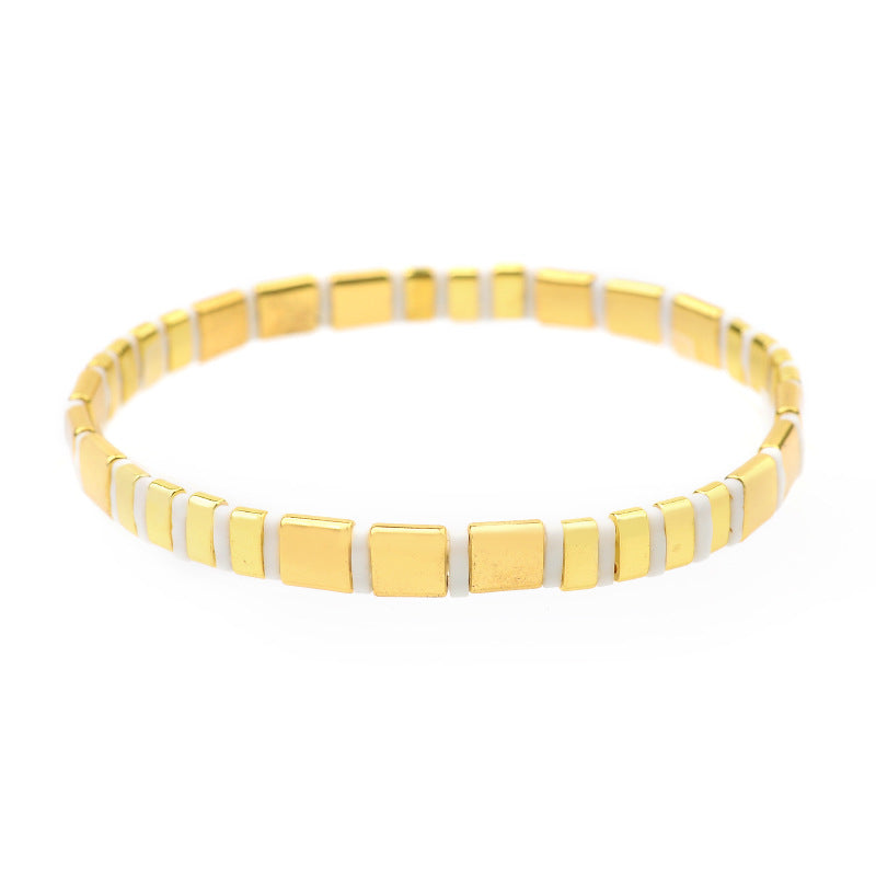 Colorful Square Beaded Bracelet for Women